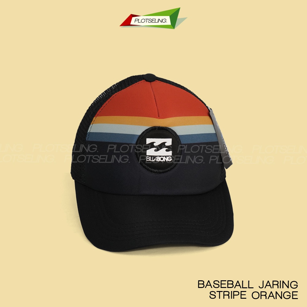 Topi Baseball Distro Jaring STRIPE ORANGE Topi Jaring Trucker Logo Distro Random Pria Wanita Topi Hitam Jaring Polos Logo NY Topi Logo Billa Bong Oakley Volcom Topi Anak Laki Laki Perempuan Topi Pantai Murah