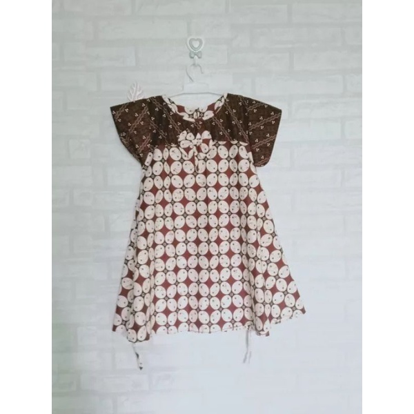 Dress  batik  anak size L usia 6,5 th -7,5 th