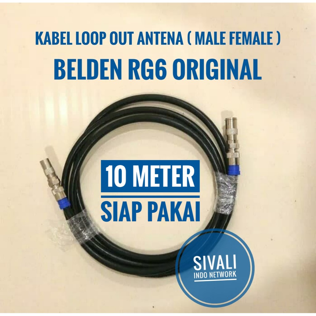 10 METER KABEL LOOP OUT ANTENNA BELDEN RG 6 UNTUK SET TOP BOX TV