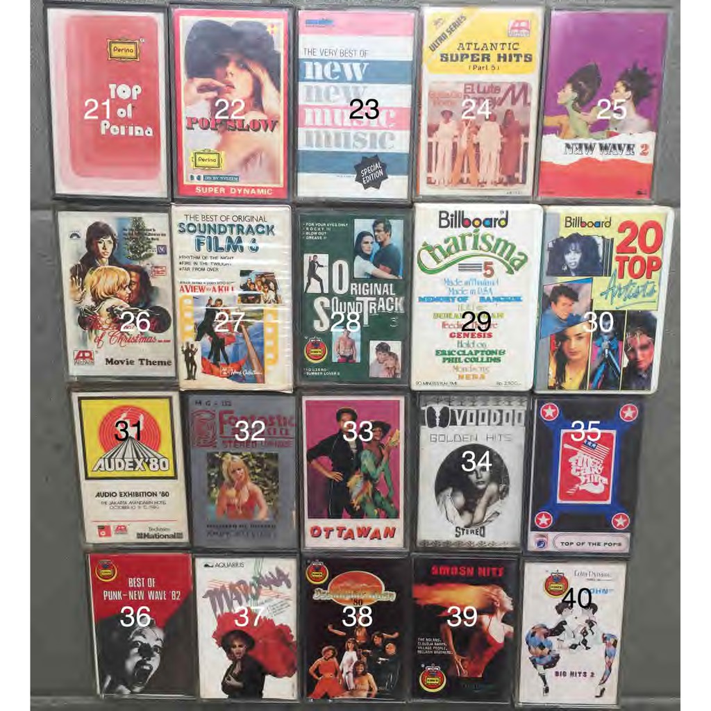 21-40 Kaset Musik Pita Pop/R&B/Kompilasi Billboard/Soundtrack Film