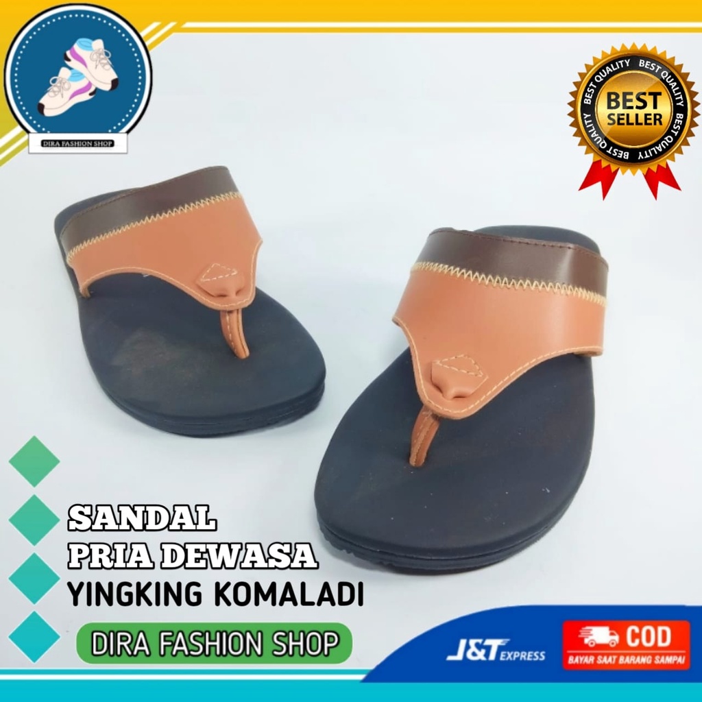 SENDAL BRAND YONGKI KOMALADI WARNA HITAM COKLAT SANDAL PRIA DEWASA TERBARU