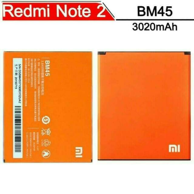 Baterai Xiaomi Xiomi Redmi Note 2 / Redmi Not 2 / BM45 BM 45 Batre Batrei Original