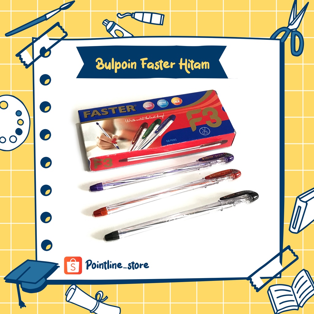 

Pen ECER ( 1 PCS ) Bolpen Faster F3 0.5 mm Pulpen Faster F3 0.5mm