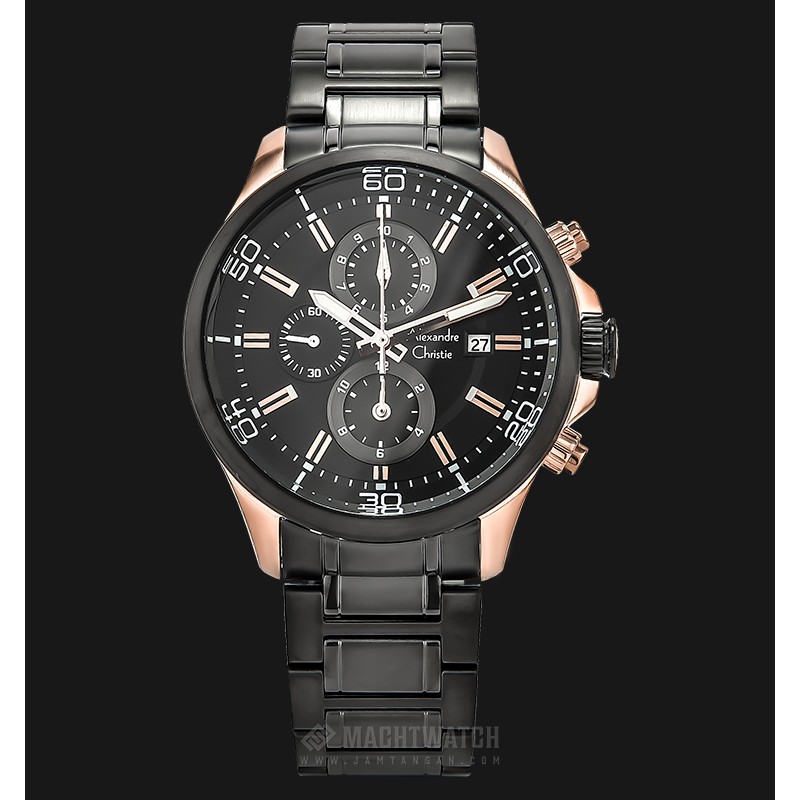 Alexandre Christie AC 6471 MC BBRBA Man Chronograph Black Dial Stainless Steel