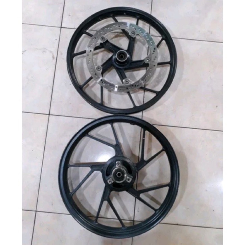 VELG SATRIA FU STD RACING DEPAN BELAKANG LEPASAN MOTOR