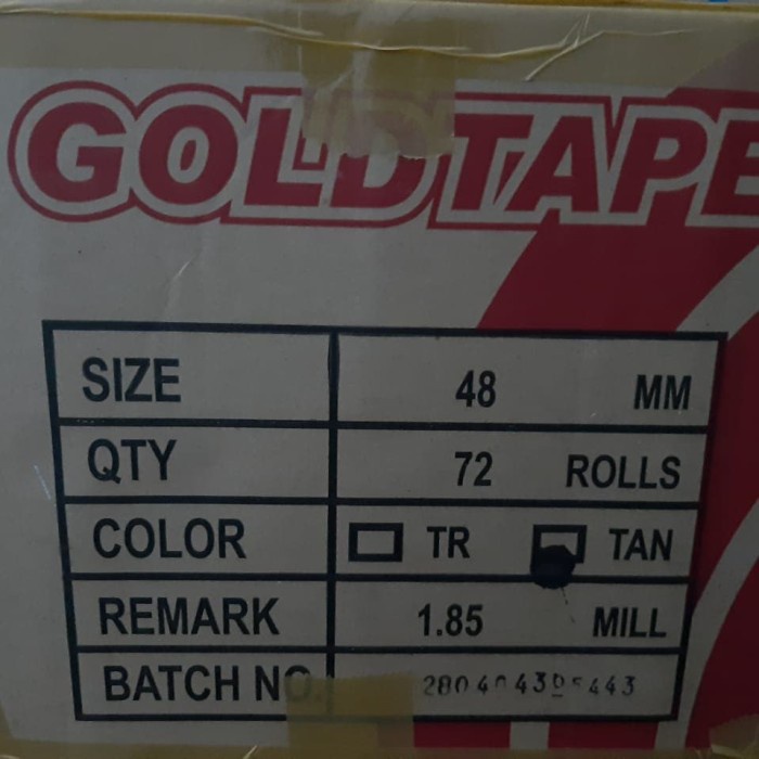 

Jualan Lakban Goldtape Core Merah Warna Coklat 2 Inch/48Mm Per Slope Hemat