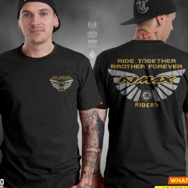 Baju Atasan Kaos Distro Motor Pria Lengan Panjang Terbaru Keren Nmax Ride With Pride Gold