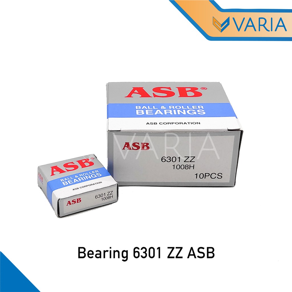 Bearing / Laher 6301 ZZ Tutup Plat Besi Double ASB