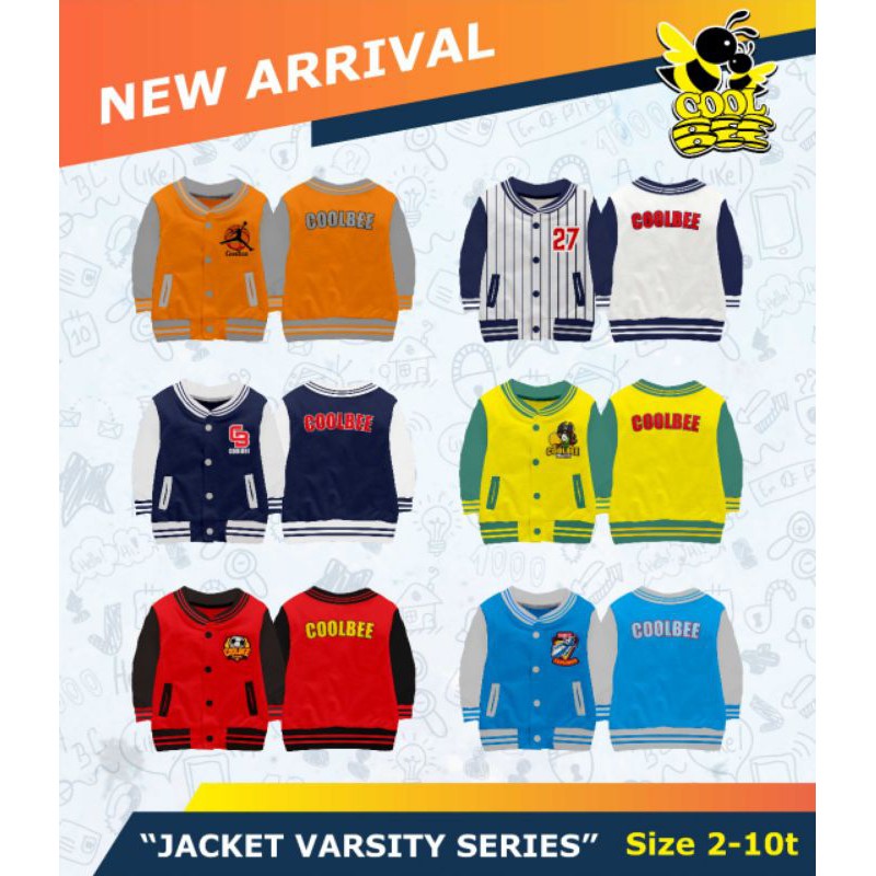 JAKET  BAJU HANGAT ANAK COWOK CEWEK  BASEBALL VARSITY COOLBEE