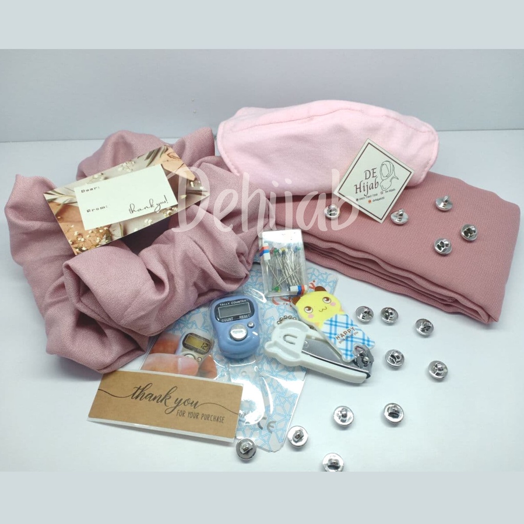 Hampers Hijab / Hijab Segi Empat Premium / Gift Box / Set Hadiah / Kado Wisuda