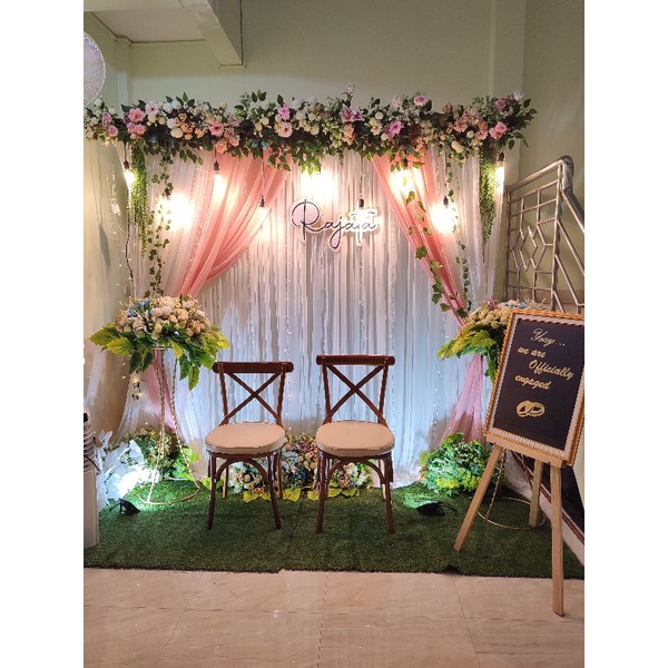 Dekorasi lamaran simple 3 meter nuansa pink