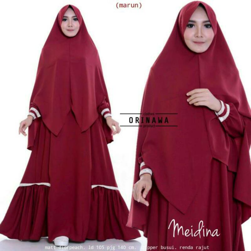 Setelan gamis + khimar MEIDINA syari orinawa | MEDINA ORI NAWA