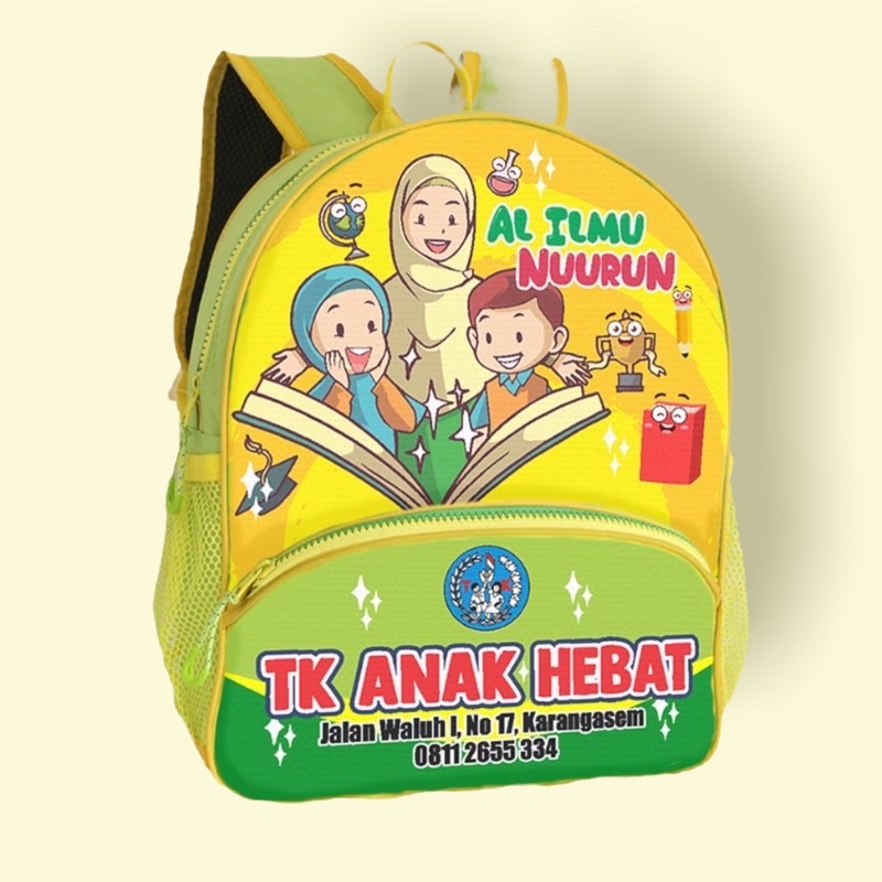 

Tas Anak Custom - Tas Anak PAUD/TK Tema Sekolah Muslim 03 [KidBags Kantong] - 1 HARI JADI