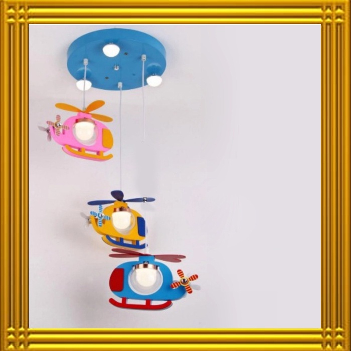 Lampu hias gantung anak helikopter MODERN DILENGKAPI DENGAN BOHLAM LED coin KID'S ROOM pendant light