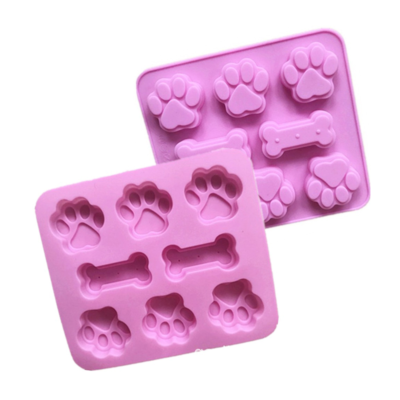 Cetakan Kue Bentuk Tulang Kaki Anjing 3D Bahan Silikon