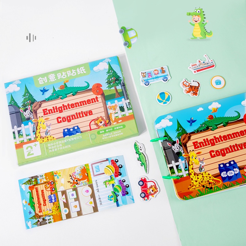 Buku Edukasi Sticker Enlightenment Cognitive / Buku Sticker Aktivitas Anak / Busy Book Quite Book Anak