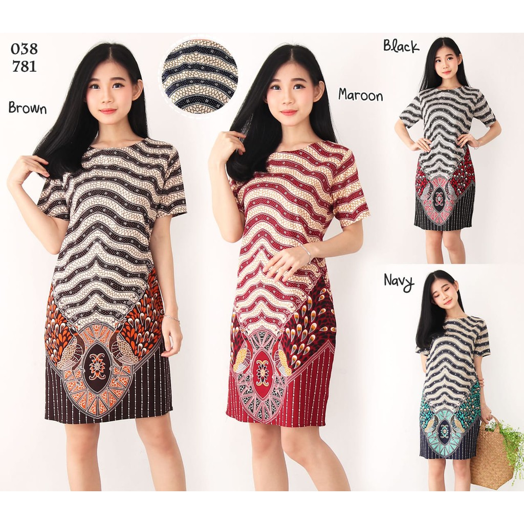  Baju  Batik  Wanita  Dress Batik  Wanita  038 022 GV 