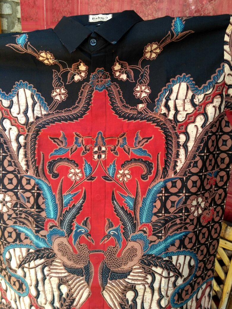 Mahkota Kuning Kemeja Batik Pria Lengan Panjang Full Furing Katun Halus Sragenan