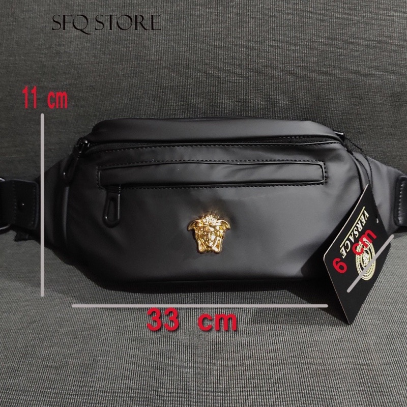 Tas Selempang Pria Versace Impor Tas Waistbag Premium Waterproof