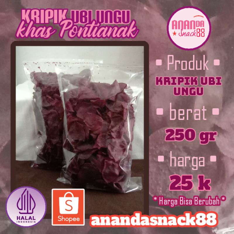 keripik ubi ungu khas pontianak / snack ubi ungu / snack ubi rambat pontianak kalimantan barat