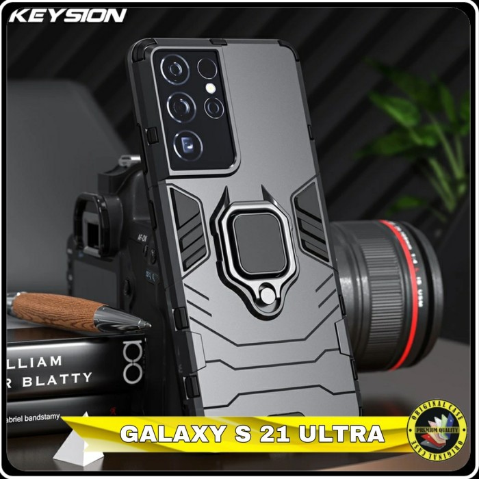 Casing Samsung Galaxy S21 S 21 Ultra Hardcase Iring Magnetic Robot