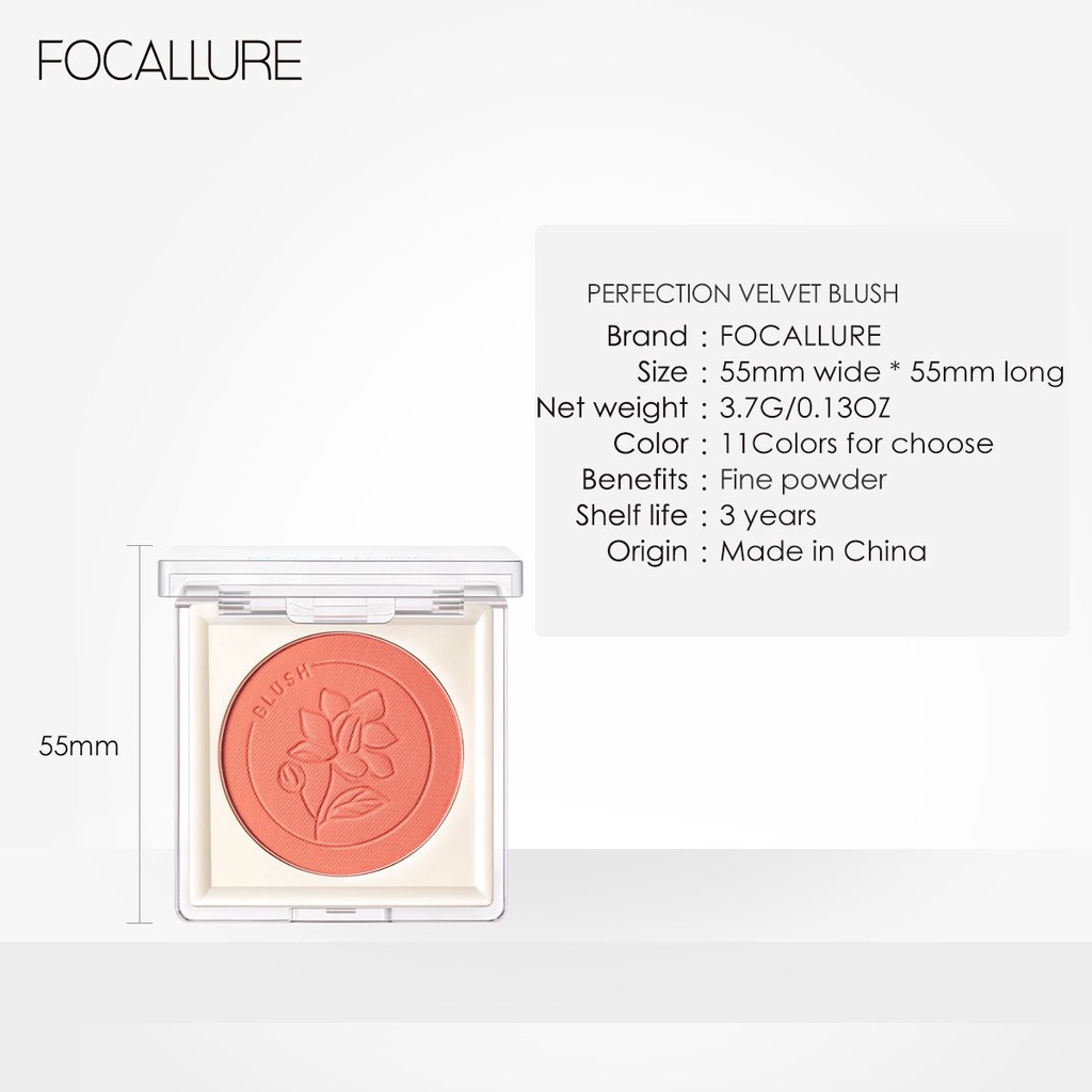 F86 FOCALLURE #JasmineMeetsRose Blush High Pigmen Tahan Lama bedak