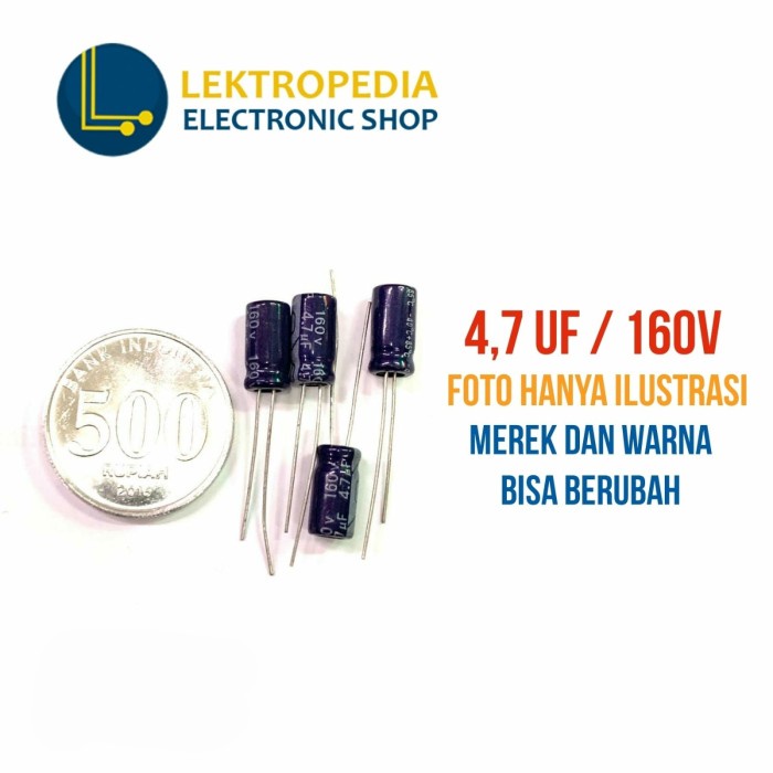 Elco 4.7uf 160v Kapasitor 4.7 4,7 uf 4,7uf 160 v volt Elko 160volt