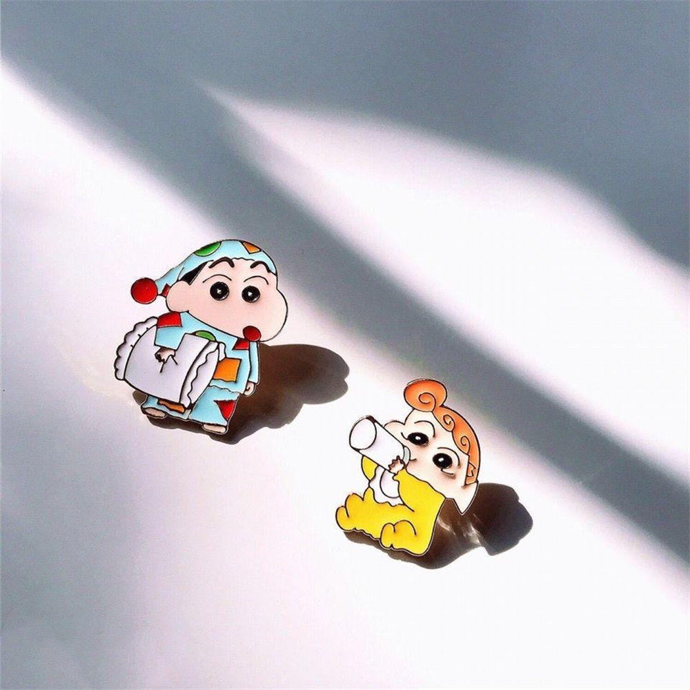 Mxbeauty Enamel Bros Penggemar Anime Hadiah Crayon Shin-chan Pin Logam Jeans Cosplay Badge