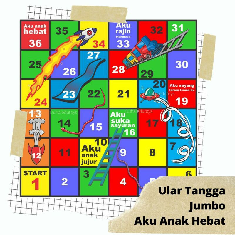 Ular Tangga Jumbo / Anak Hebat / Mainan Edukasi