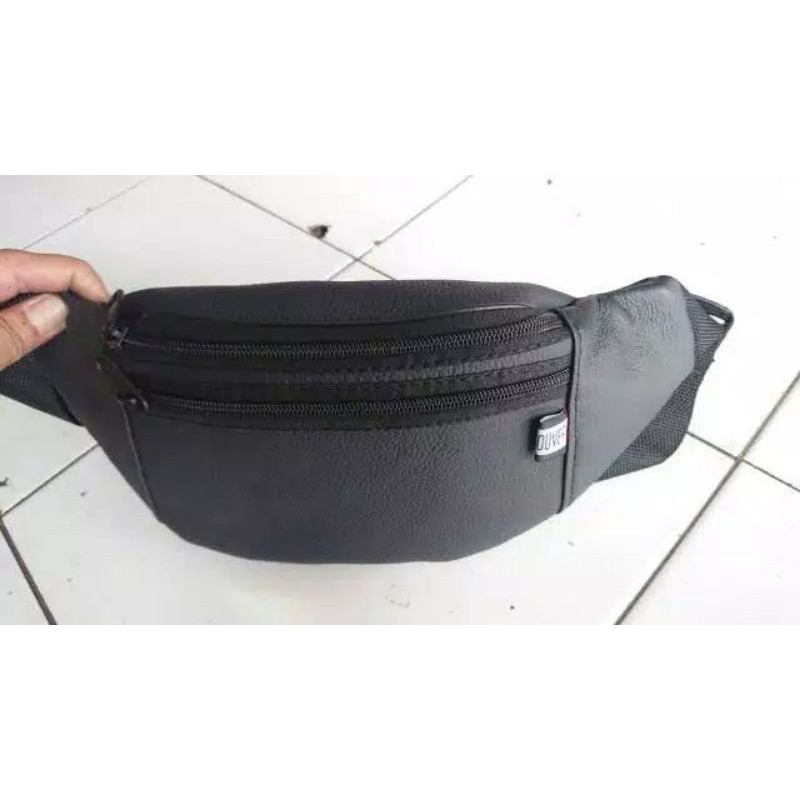 WAISTBAG kulit asli Terlaris WATERPROOF LIPAT 1AX802 hitAm/coklat