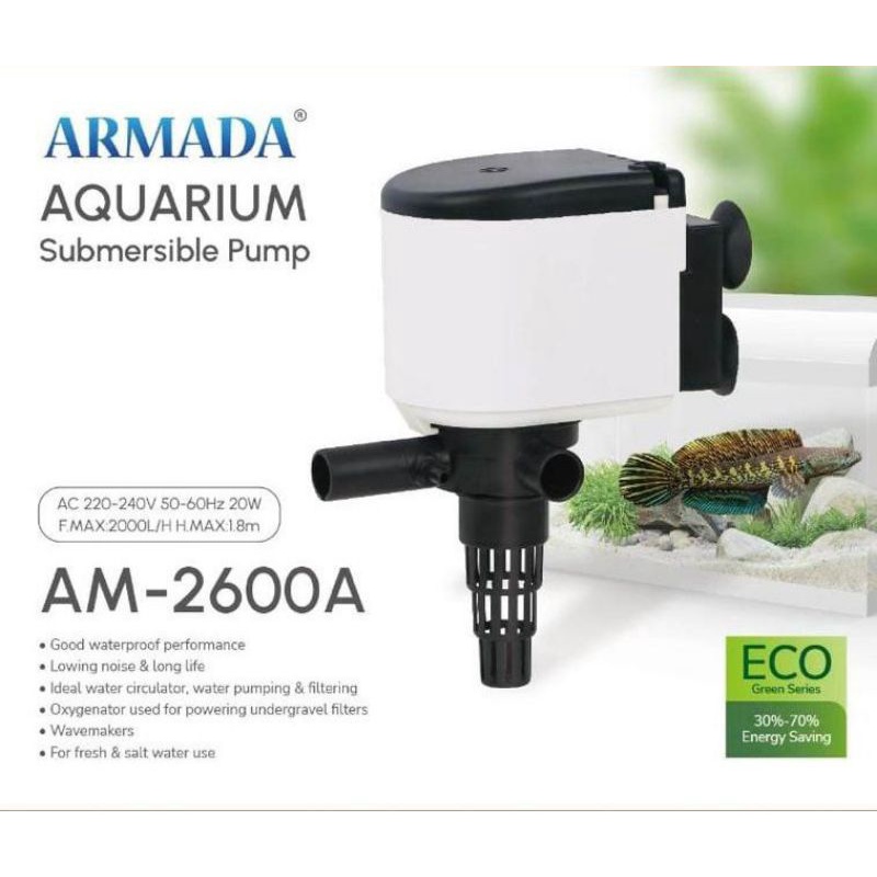 Mesin Pompa Celup Aquarium ARMADA AM 2600 A Powerhead aquarium 80cm - 1,2M