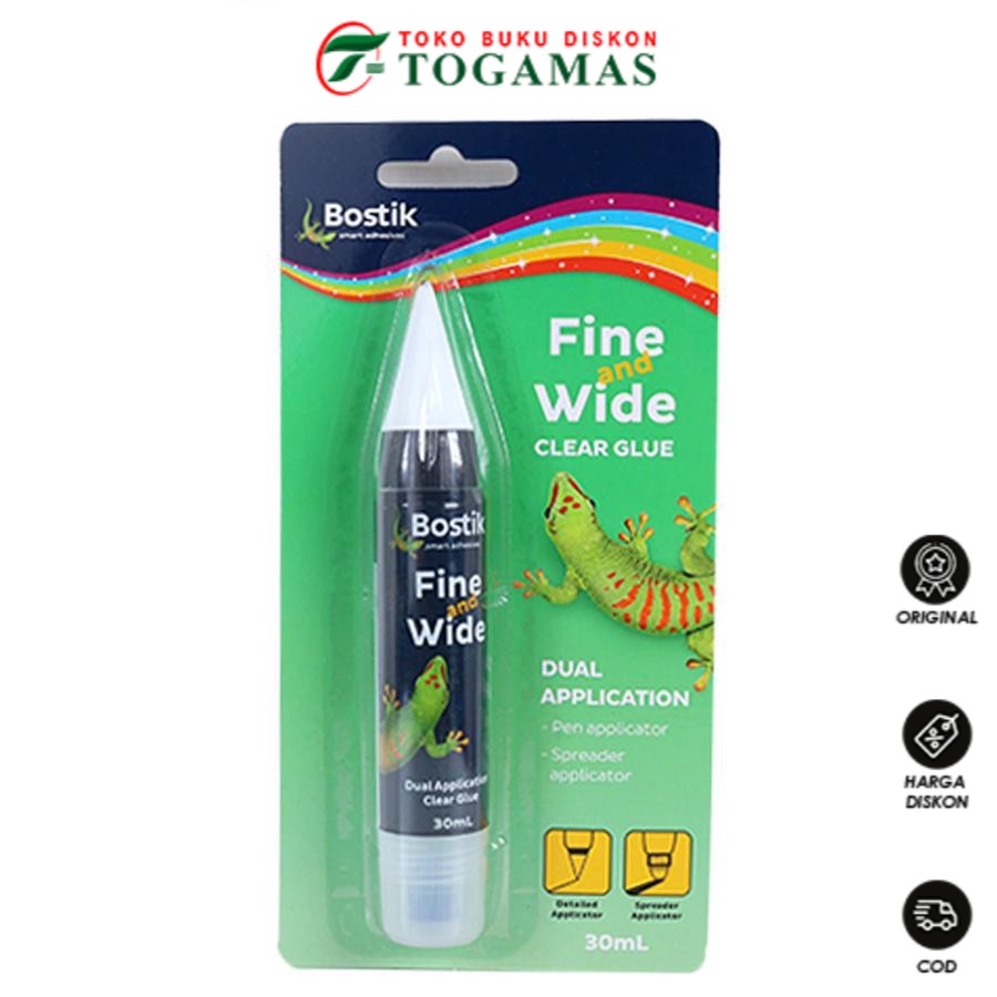 

READY !! LEM FINE AND WIDE CLEAR GLUE DUAL APPLICATION 30ML BLISTER BOSTIK