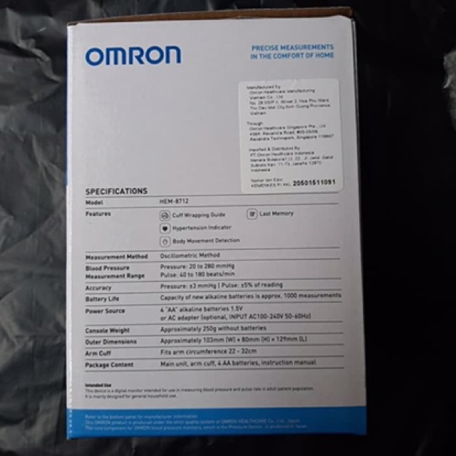 Tensi  Digital Omron HEM 8712
