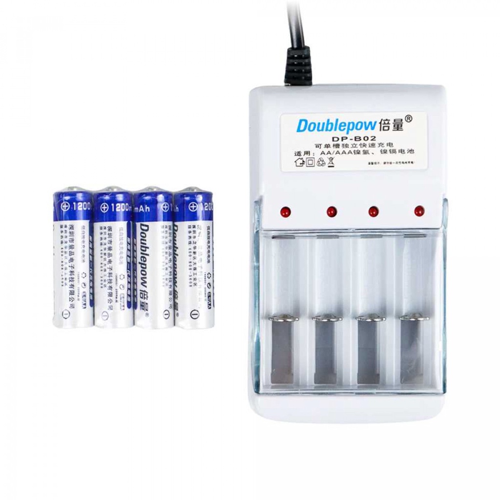 Charger Baterai 4 slot AA/AAA with 4PCS AA 1200mAh - DP-B02