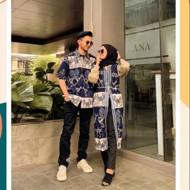 Couple Tenun Ikat Etniq Sumba Set Couple Engagement/Kondangan/ Prewedding