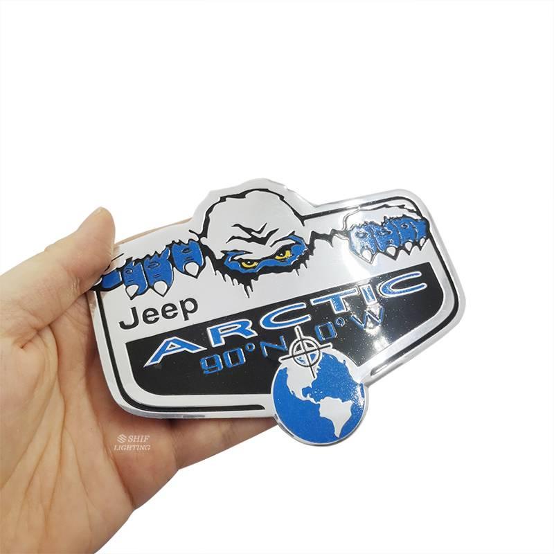 1 X Aluminum ARCTIC ONLY IN A JEEP Logo Car Auto Rear Decorative Emblem Sticker Decal Badge For JEEP SNOWMAN