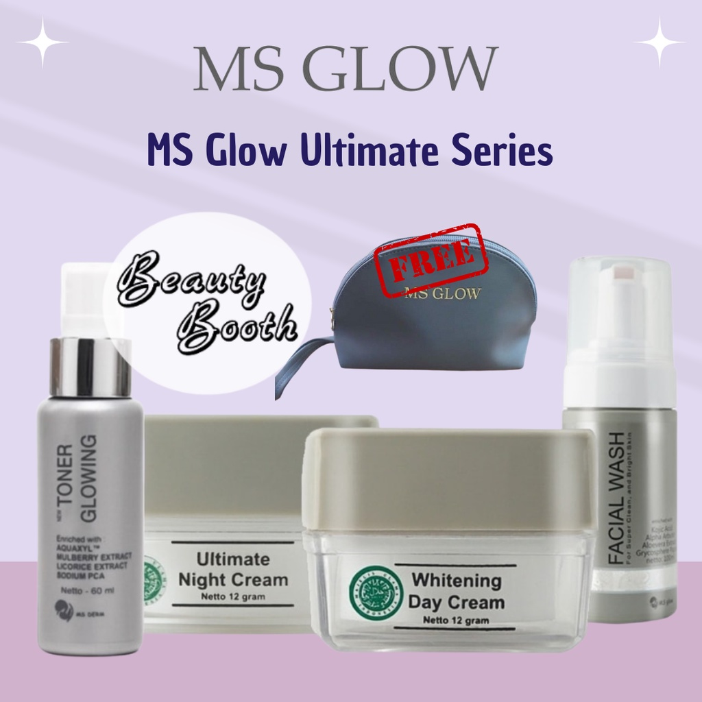 MS GLOW ULTIMATE SERIES BASIC | MSGLOW Paket Wajah Antiaging Flek Kusam | Free Pouch