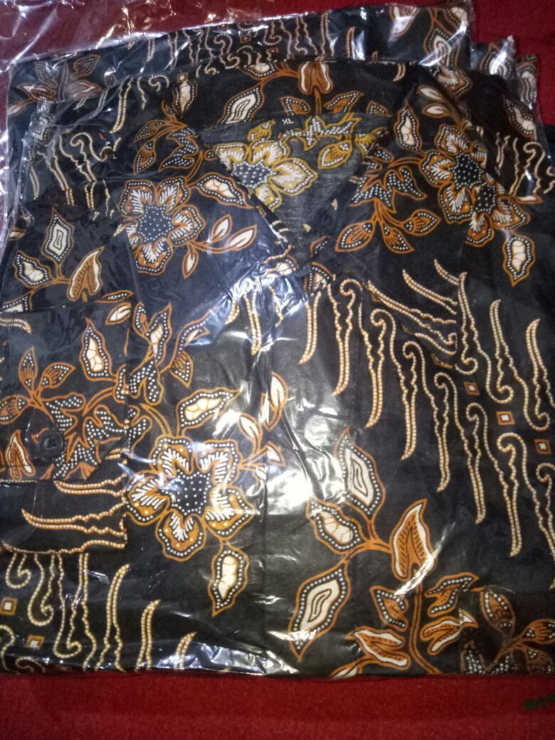 Kemeja Batik Pria Lengan Panjang Size M L Xl Xxl Bswart Batik Hrb026 Kenongo Hem Panjang Padi