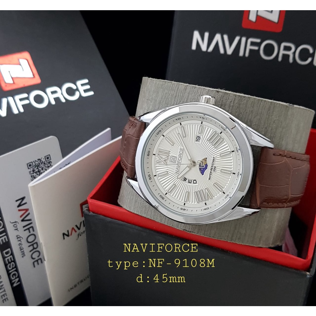 JAM TANGAN COWOK TALI KULIT NAVIFORCE  NF-9180M ORIGINAL/JAM TANGAN COWOK NAVIFORCE/NAVIFORCE NF-9180M