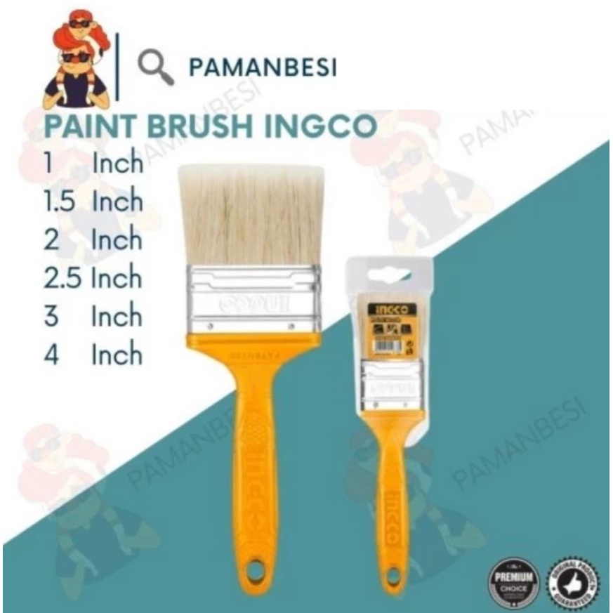 

Paint Brush 4 inch INGCO Kuas Cat Minyak Kayu Besi CHPTB0504