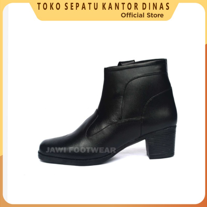 SEPATU PDH SUS | BOOT | KERJA WANITA | RESLETING | KULIT ASLI