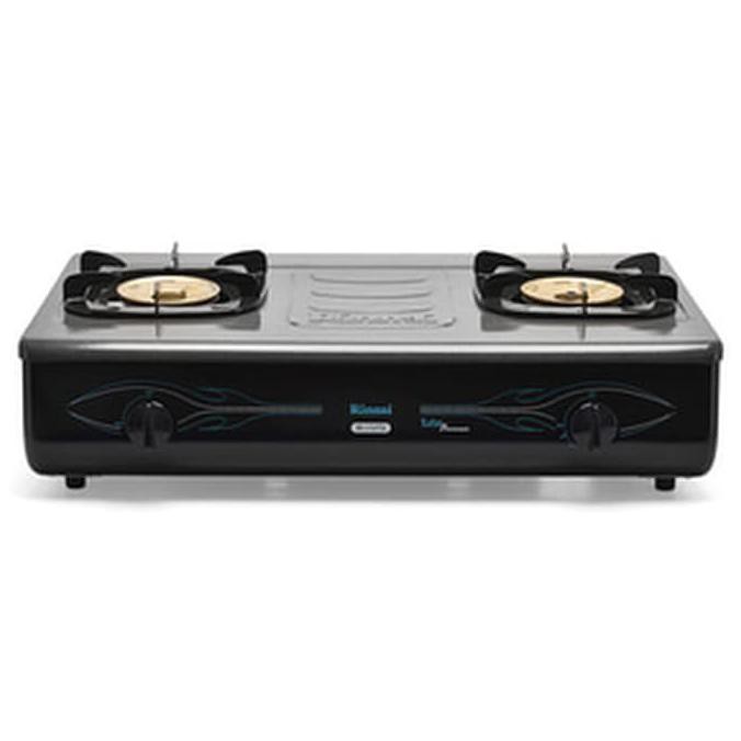 Terb4Ru Kompor Gas Rinnai 2 Tungku Turbo 712 Tg Hitam Xxi Ein.Indo