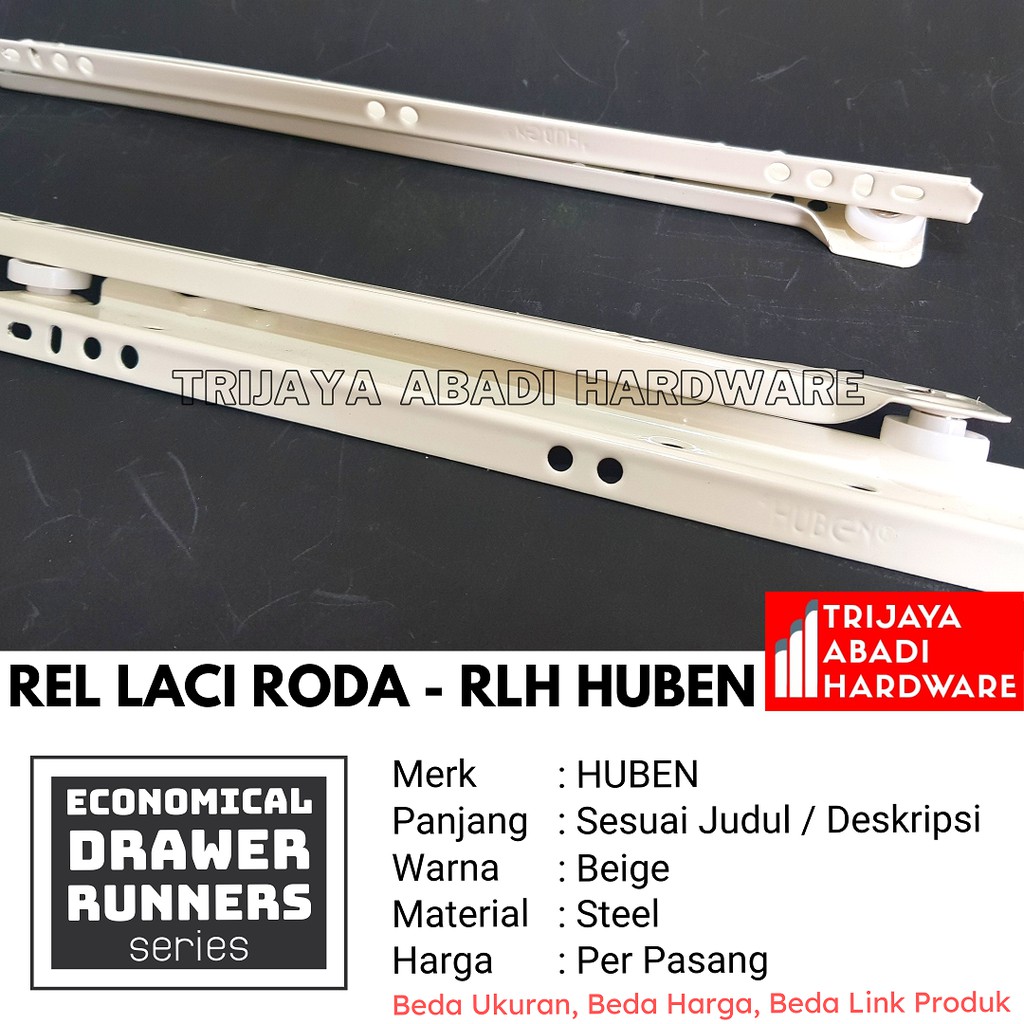 Rel Laci Murah Rlh 40 Cm - Huben Drawer Runners 40 Mm