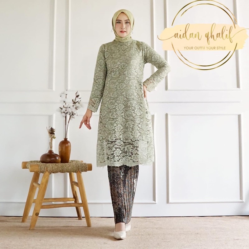 Kebaya Brukat Sage Green Kebaya Seragaman Nikah