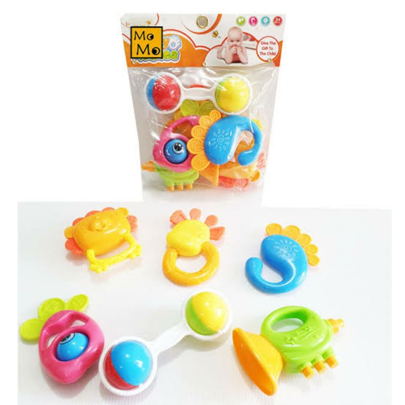 Baby Rattle and teether Playset  - Mainan Bayi krincingan bunyi makassar