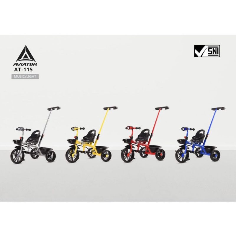 Sepeda Anak Roda Tiga Tricycle Aviator AT 115 Skuter Anak Bayi