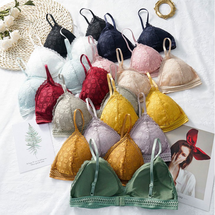 Gobra ♕ PW095 Bra Busa Wanita Bahan Lace Lembut Cantik Seksi Tanpa Kawat Import COD