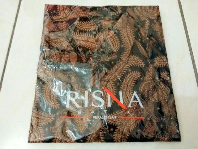 Risna Batik Krb Kawung Krem Kemeja Batik Premium Lengan Panjang Pria M L Xl