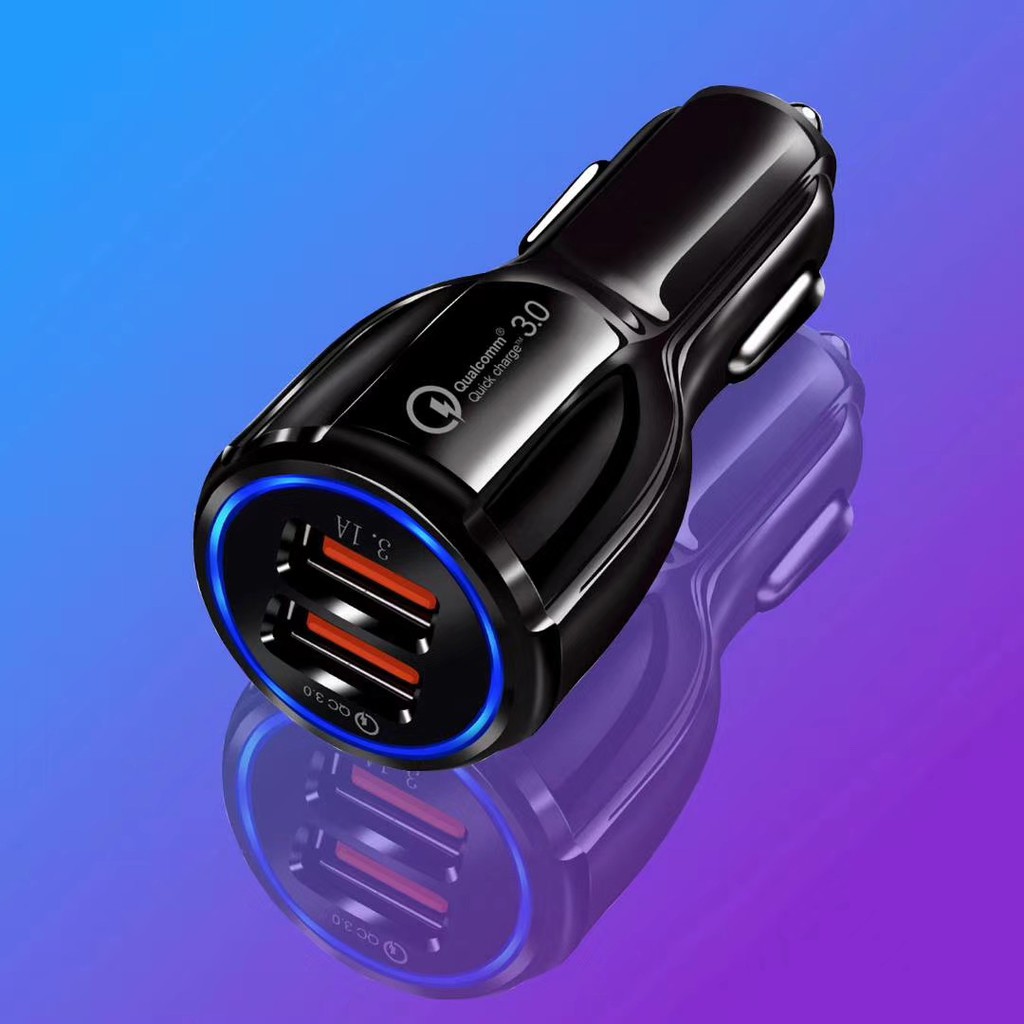 Charger HP Mobil Casan Car Lighter Motor VINYX Quick Charge 3.1A 2.1A QC 3.0 USB 2 Port Qualcomm