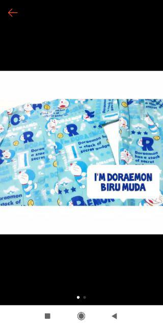 Piyama Doraemon Pintu Ajaib Biru Muda